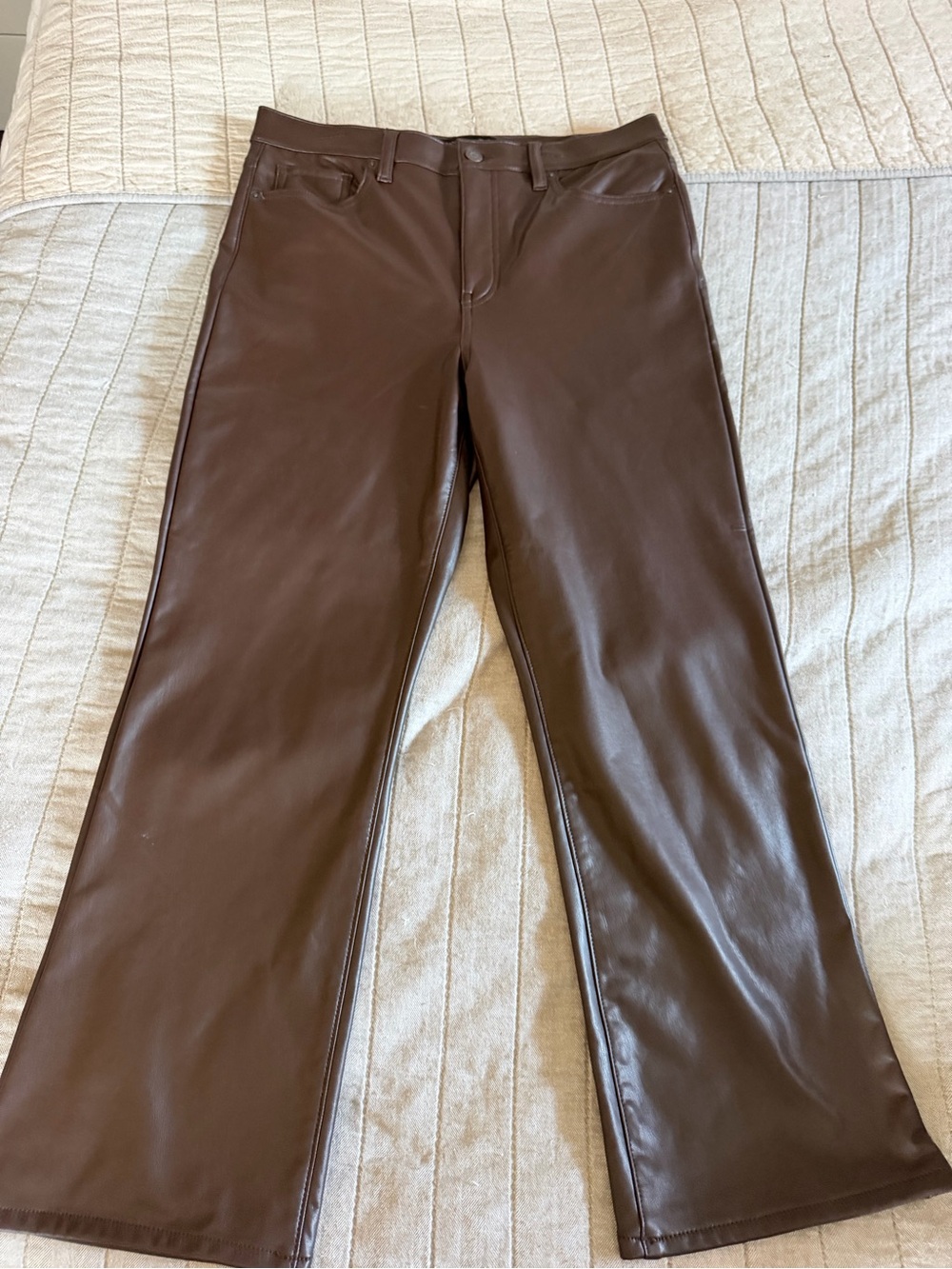 Banana Republic Brown Faux Leather Wide Leg Pants